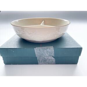 New with Box Vintage Lenox Fruits of Life Divided Serving Dish